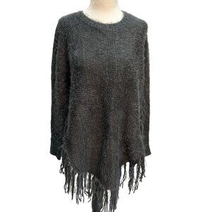 𝅺NWT Papa Grey Fringe Long Sleeve Sweater Size XS